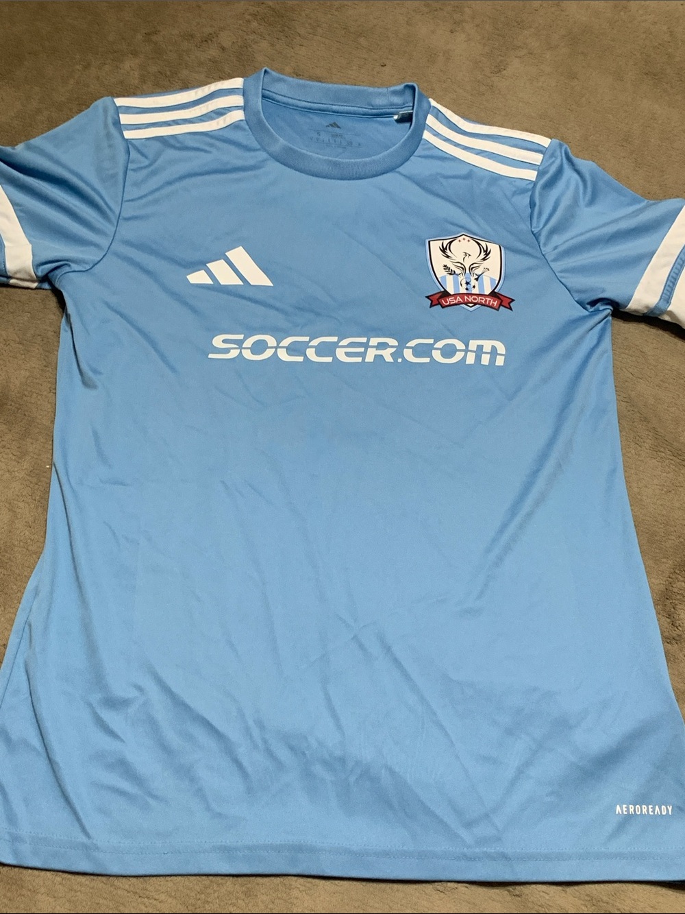 Adidas USA North Soccer Jersey Light Blue with White Accents